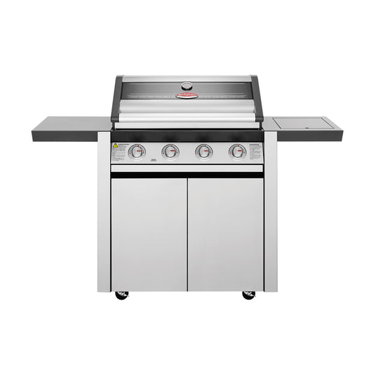 BeefEater Stainless Steel 1600 Series 4-Burner BBQ w/ Side Burner & Trolley