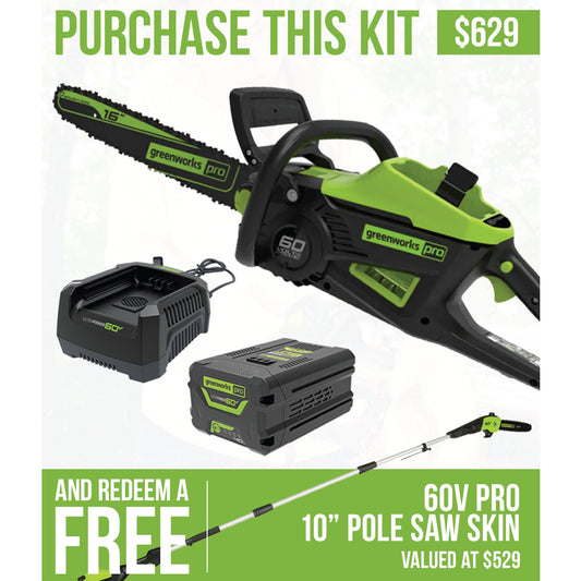 Greenworks 60v Battery Chainsaw Kit