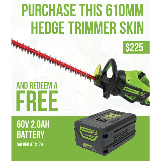 Greenworks 60v Battery Hedge Trimmer (Skin Only)