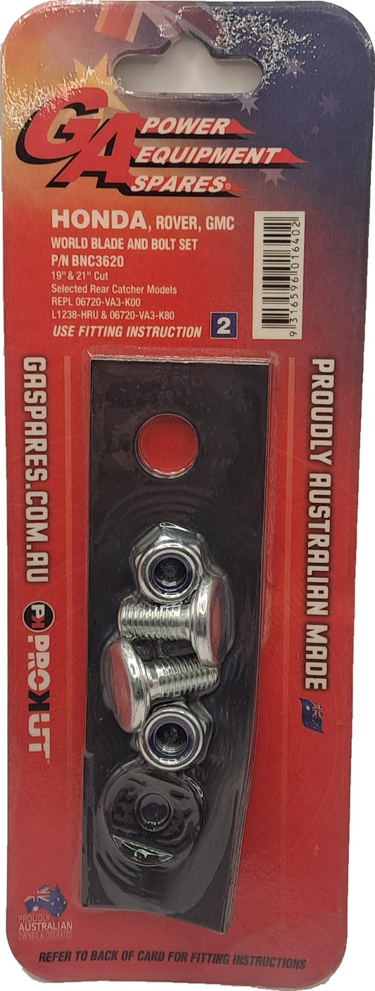 Honda 19" Mower Blade & Bolt Kit x 2 (BNC3620)