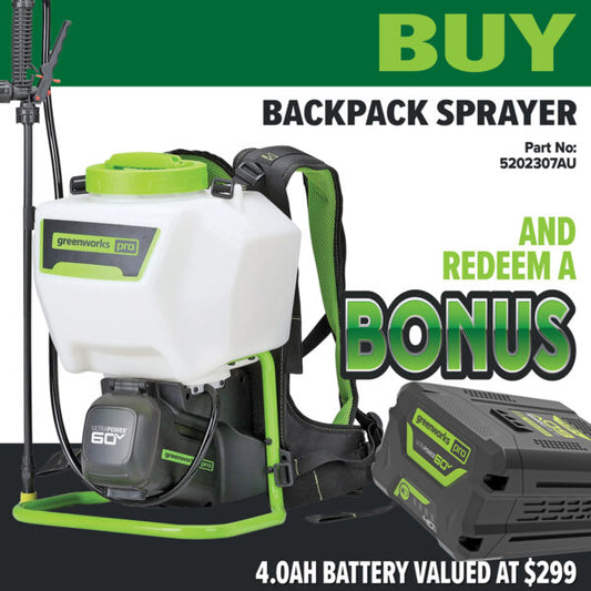 Greenworks 60v Battery Backpack Pressure Sprayer (Skin Only)