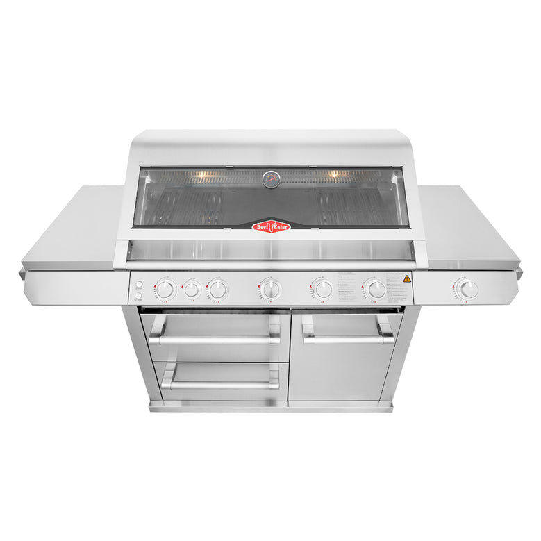 BeefEater 7000 Premium 5-Burner BBQ, Side Burner & Trolley, Stainless Steel