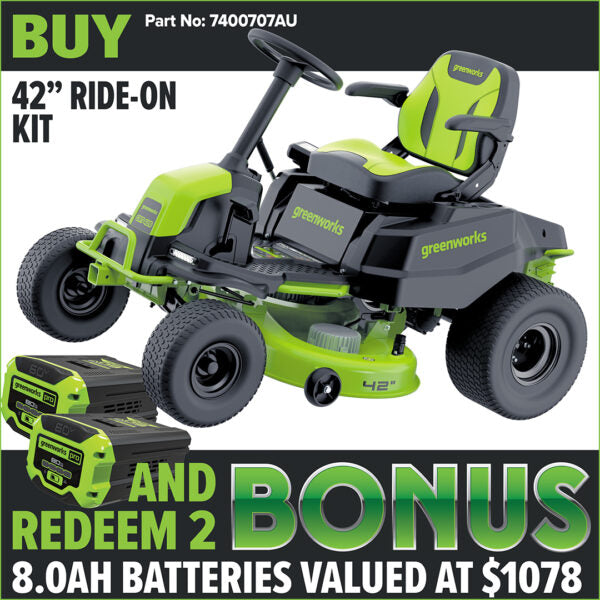 Greenworks 60v Battery Pro 42” Ride-On Mower