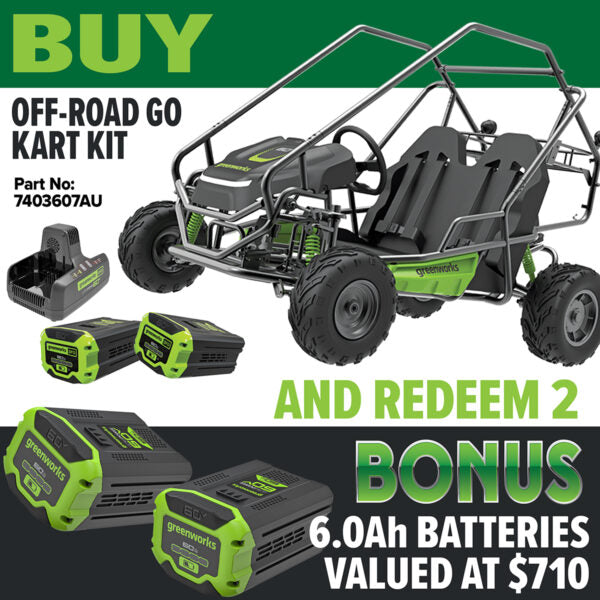 Greenworks 60V All-Terrain 2-Seat Electric Youth Go-Kart