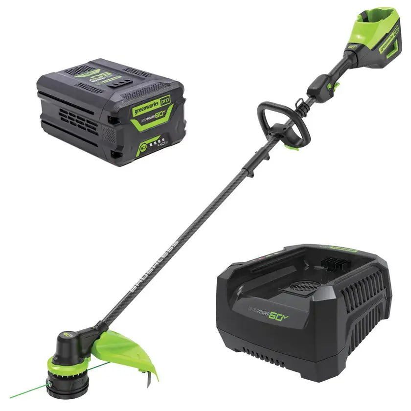Greenworks ST60L2511 60V Carbon Fibre Shaft 4.0Ah String Trimmer Kit