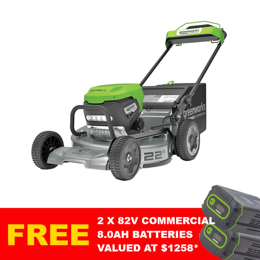Greenworks Commercial ATM22 82v Optimus Battery Lawn Mower Kit