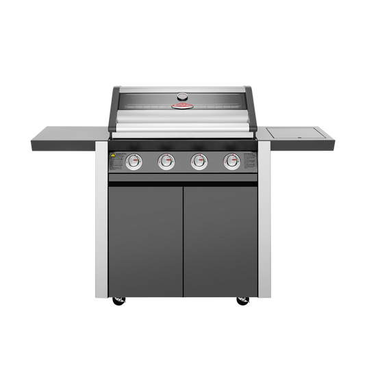 BeefEater Dark 1600 Series 4-Burner BBQ w/ Side Burner & Trolley