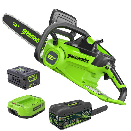 Greenworks 18" 60v Battery Brushless Chainsaw Kit