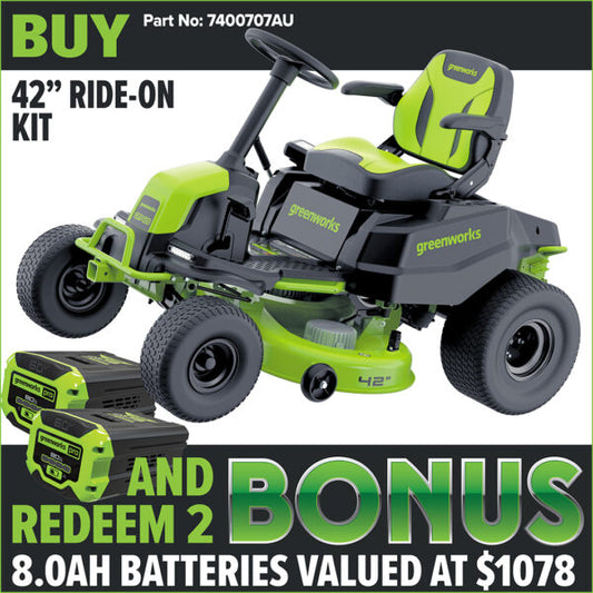 Greenworks 60v Battery Pro 42” Ride-On Mower