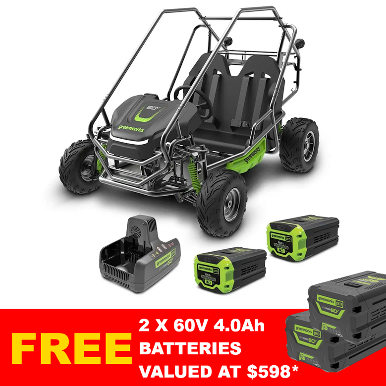 Greenworks 60V All-Terrain 2-Seat Electric Youth Go-Kart