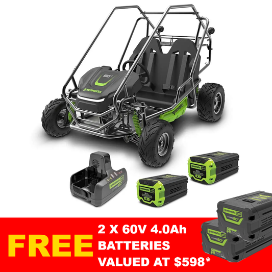 Greenworks 60V All-Terrain 2-Seat Electric Youth Go-Kart