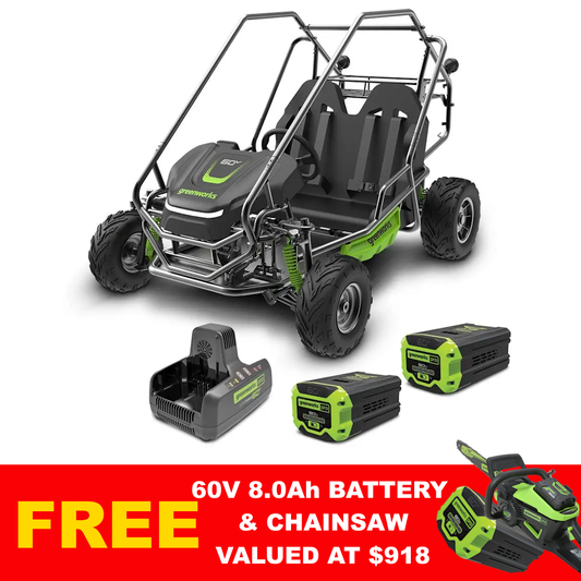 Greenworks 60V All-Terrain 2-Seat Electric Youth Go-Kart