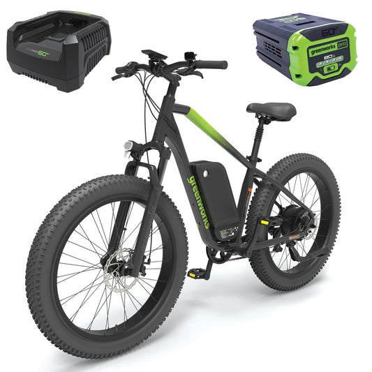 Greenworks 60V VENTURE Series 26” Fat Tyre Electric Mountain Bike 8Ah Kit