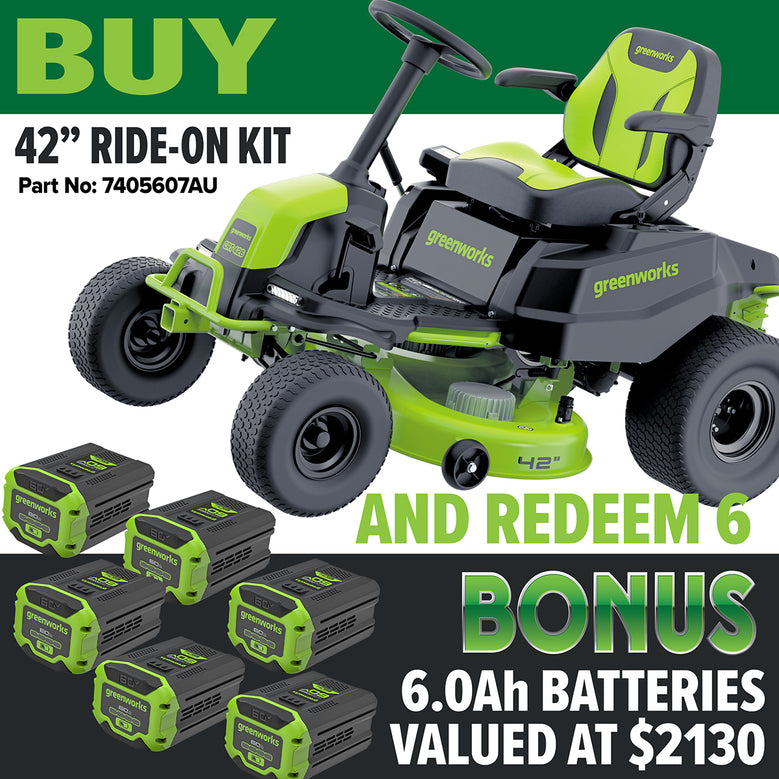 Greenworks 60v CRT426 Battery Pro 42” Ride-On Mower