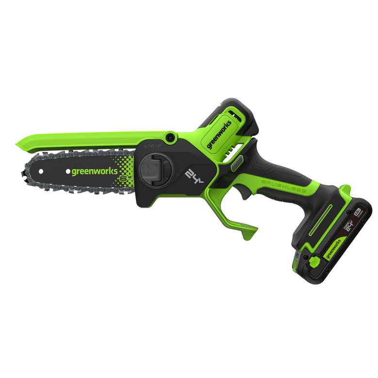 Greenworks 24V POWERALL 6” Pruning Saw Kit with Dual Voltage 24V/60V Charger