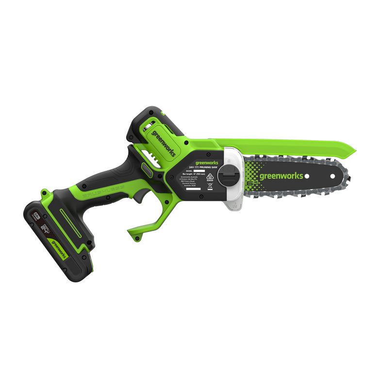 Greenworks 24V POWERALL 6” Pruning Saw Kit with Dual Voltage 24V/60V Charger