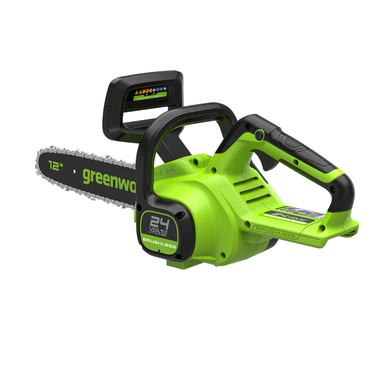 Greenworks 24V POWERALL 12” Chainsaw Kit with Dual Voltage 24V/60V Charger