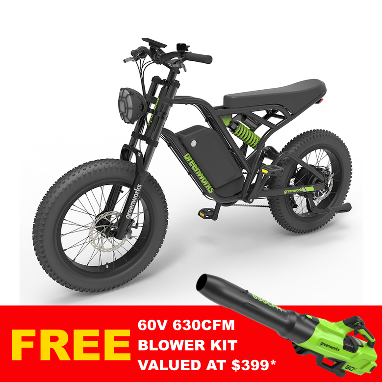 Greenworks 60V VENTURE Series 20” Fat Tyre Electric All Terrain Bike 8Ah Kit