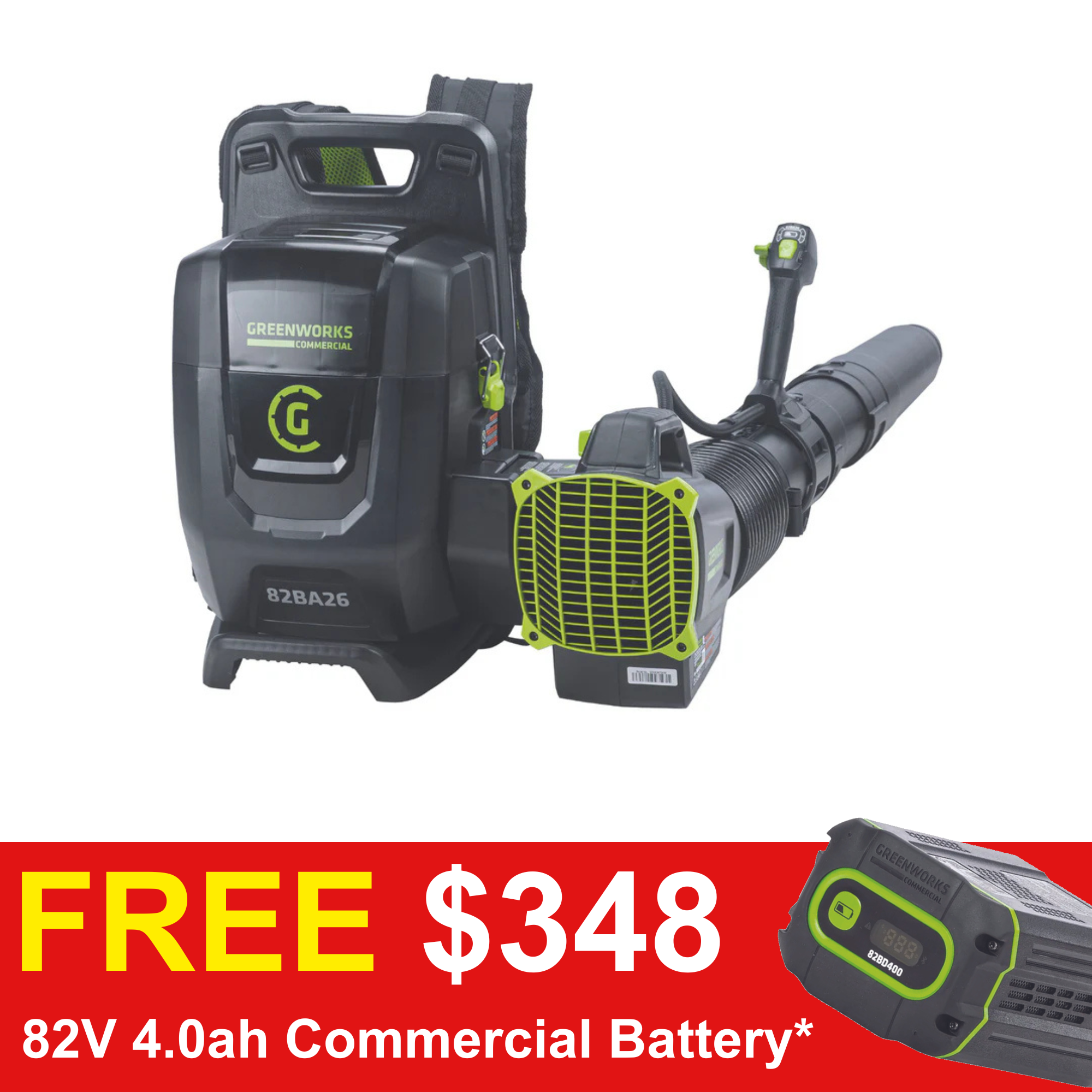 Greenworks 82BA26 82v Battery Backpack Blower (Skin Only)