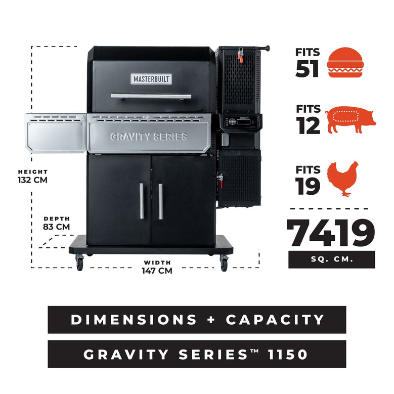 Masterbuilt Gravity Series 1150 Digital Charcoal BBQ + Smoker