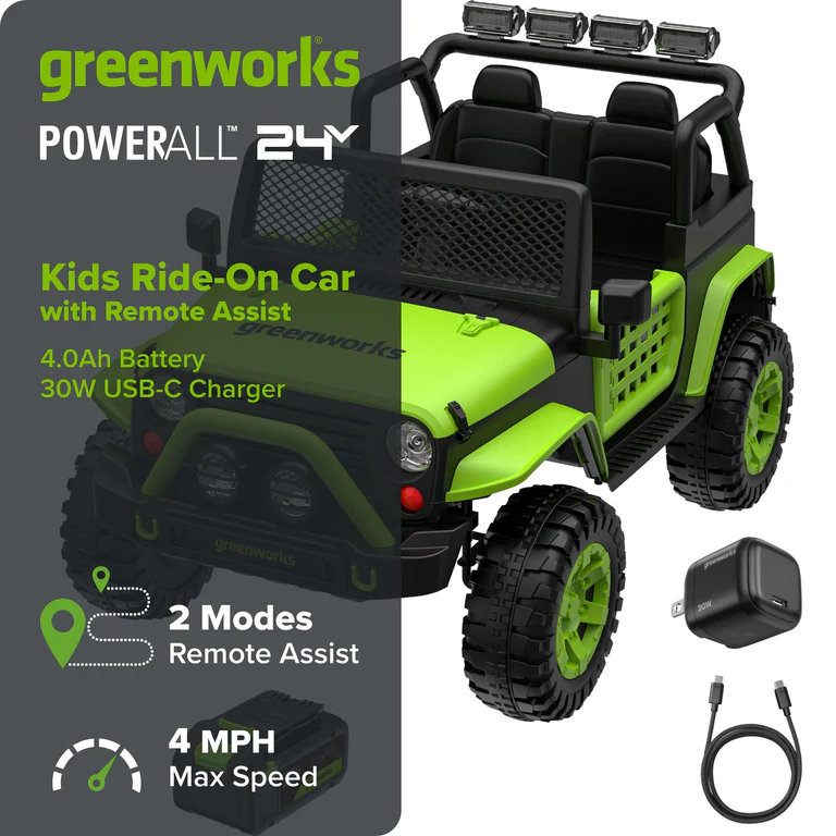 Greenworks 24V Jr Adventure Series Kids Toy Jeep